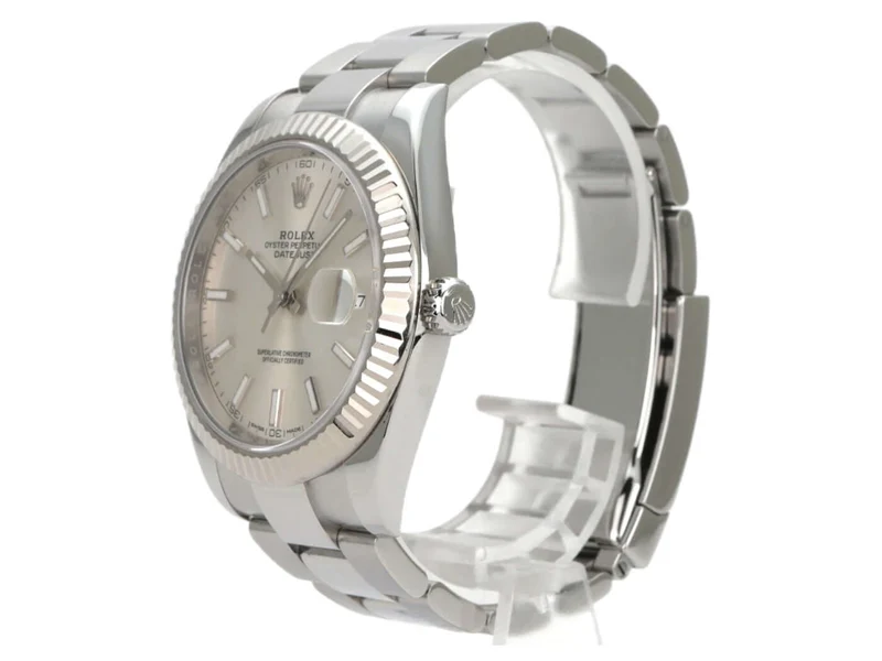 Rolex Datejust 41 Edelstahl Weißgold 126334 Silber
