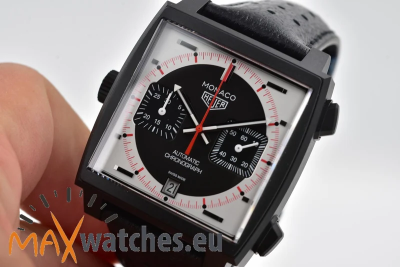TAG Heuer Monaco Stopwatch Chronograph Limited Edition Black Dial CAW218F.FC6356