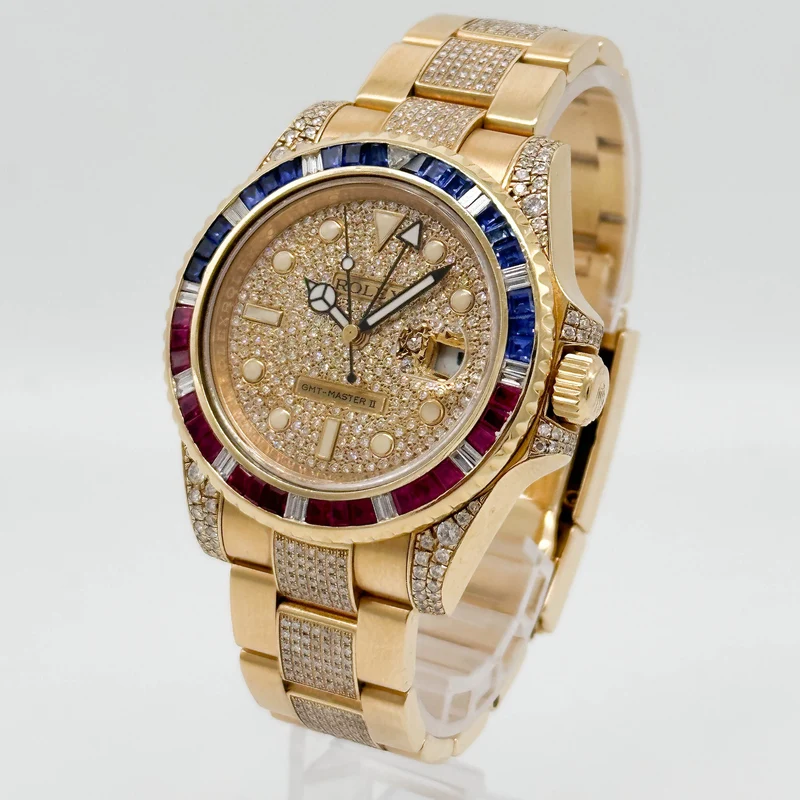 Rolex GMT-Master II Iced Out Gelbgold 116718LN - 2014