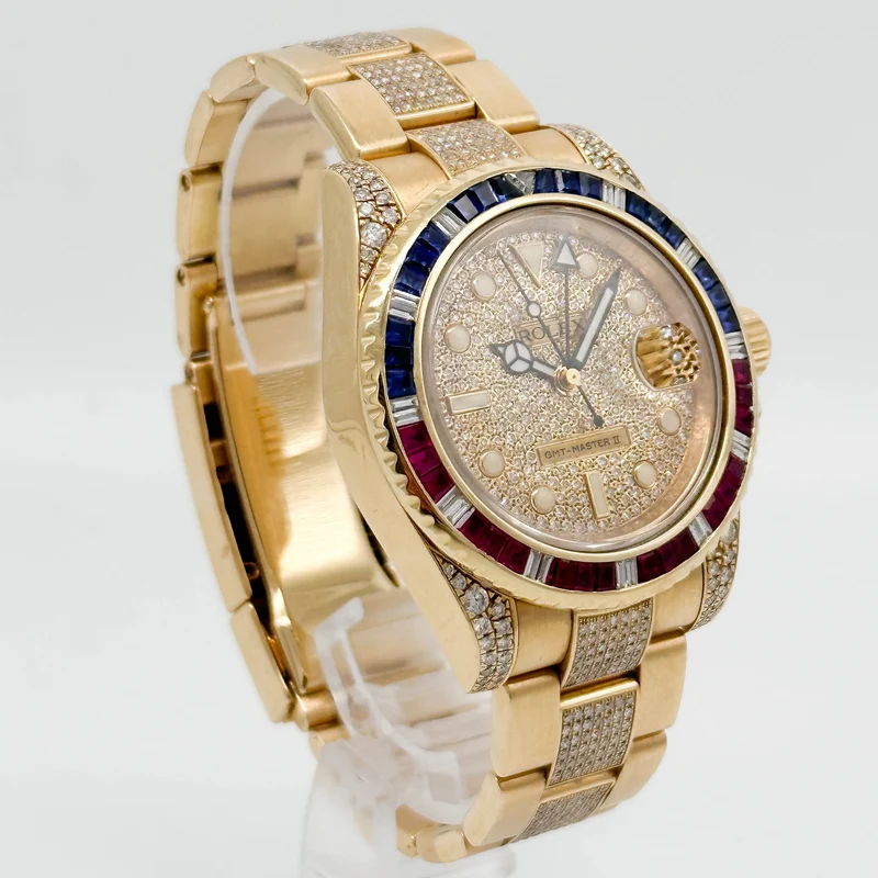 Rolex GMT-Master II Iced Out Gelbgold 116718LN - 2014