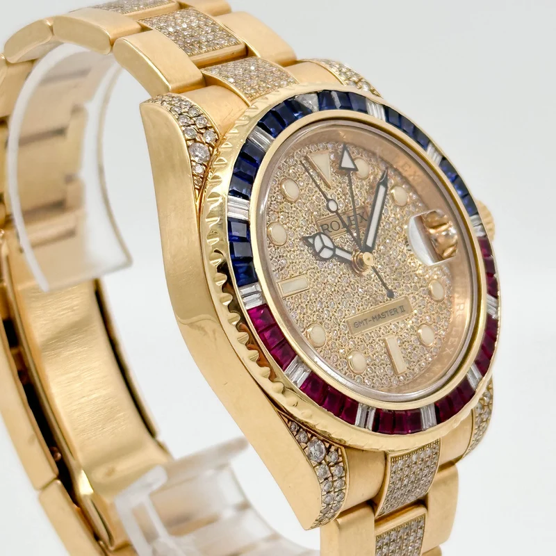 Rolex GMT-Master II Iced Out Gelbgold 116718LN - 2014