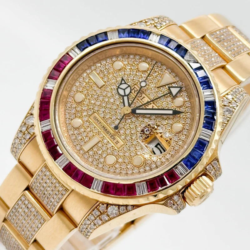 Rolex GMT-Master II Iced Out Gelbgold 116718LN - 2014