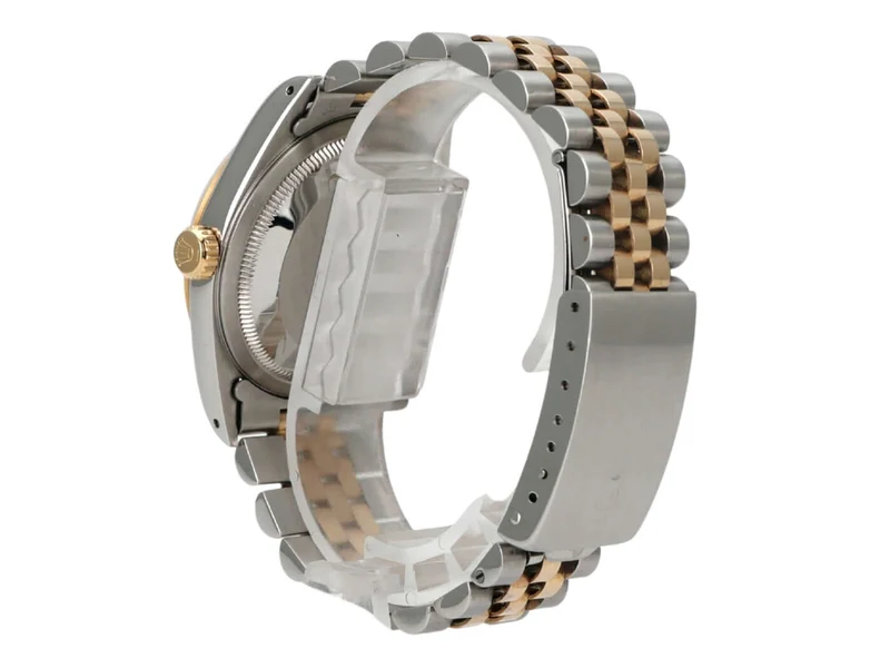 Rolex Datejust 36 Edelstahl Gelbgold 16233 Schwarz Diamant Jubile-Band