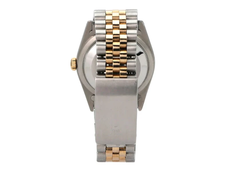 Rolex Datejust 36 Edelstahl Gelbgold 16233 Schwarz Diamant Jubile-Band