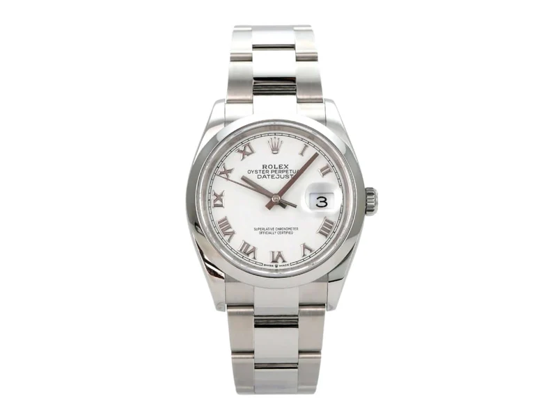 Rolex Datejust 36 Oystersteel 126200 Weiß Römisch