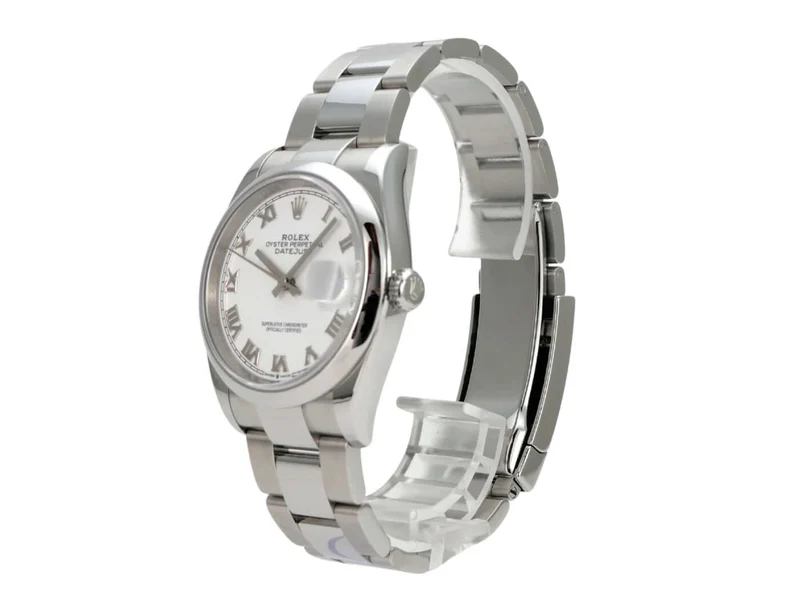 Rolex Datejust 36 Oystersteel 126200 Weiß Römisch
