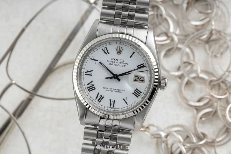 Rolex Datejust steel / white gold automatic men's watch 16014 Vintage [2605361]
