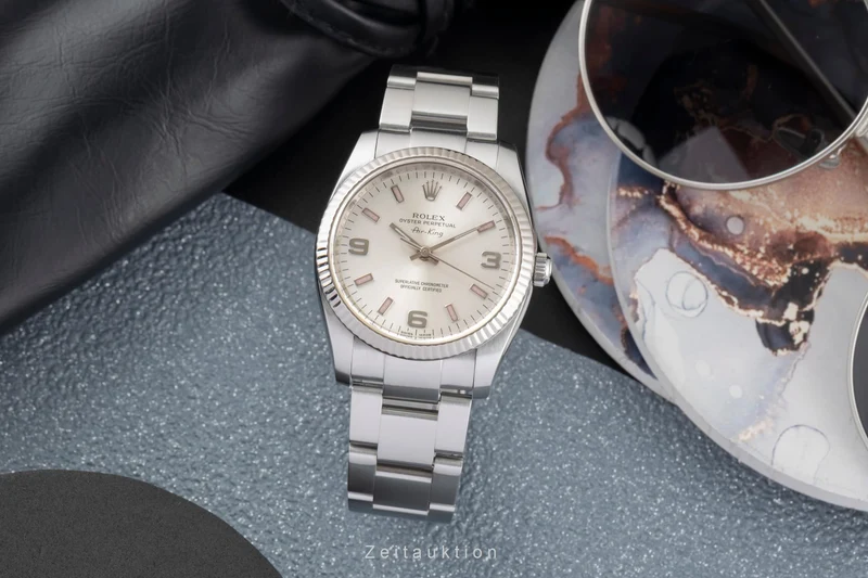 Rolex Air King steel / white gold automatic men's watch 114234 [2605551]