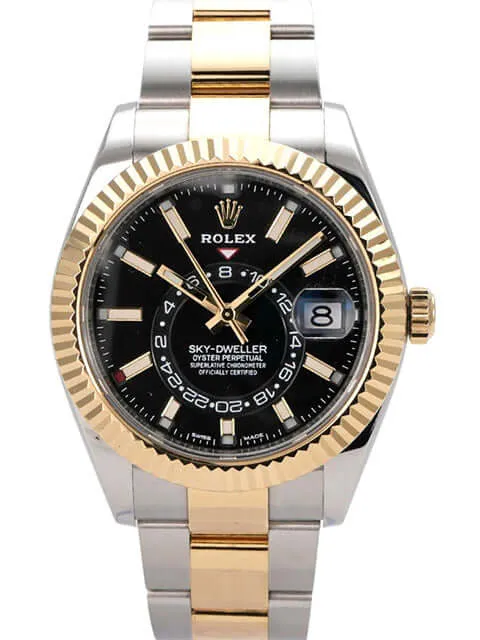 Rolex Sky-Dweller Edelstahl Gelbgold 326933 Schwarz