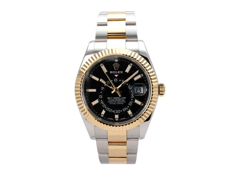 Rolex Sky-Dweller Edelstahl Gelbgold 326933 Schwarz