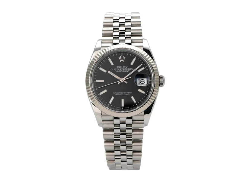Rolex Datejust 36 Oystersteel Weißgold 126234 Schwarz Jubile-Band