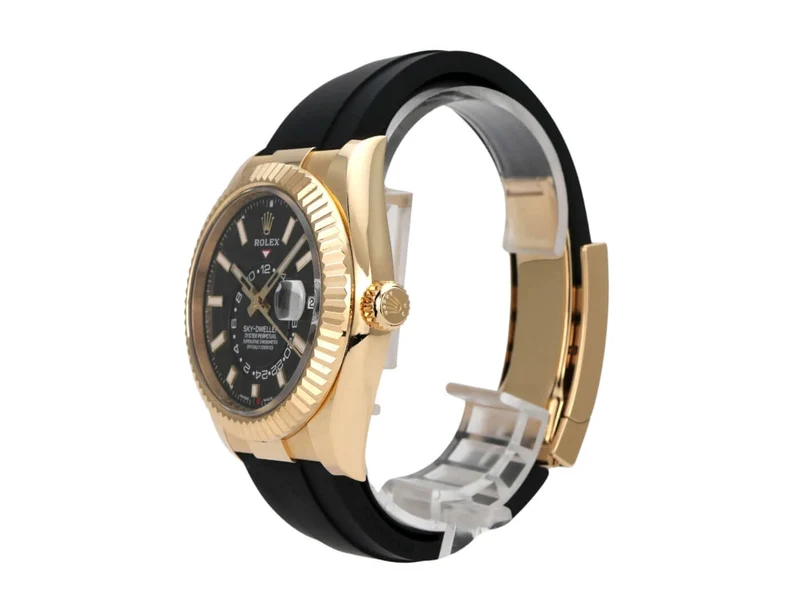 Rolex Sky-Dweller Gelbgold Oysterflex 336238 Schwarz