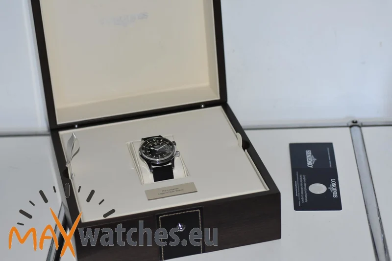 Longines Heritage Legend Diver L37744509 Black Dial Rubber strap
