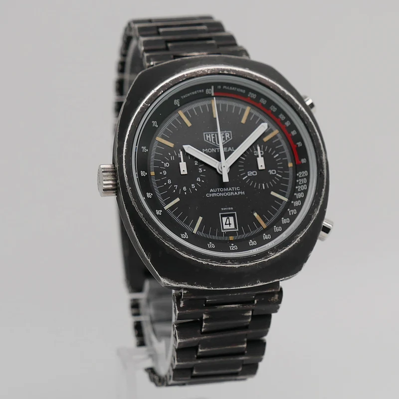 Heuer Montreal Vintage Stahl PVD black - 110.503