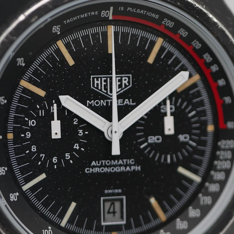 Heuer Montreal Vintage Stahl PVD black - 110.503