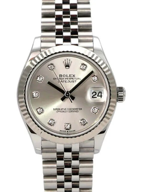 Rolex Oyster Datejust 31 278274 Silber Diamant Jubile-Band