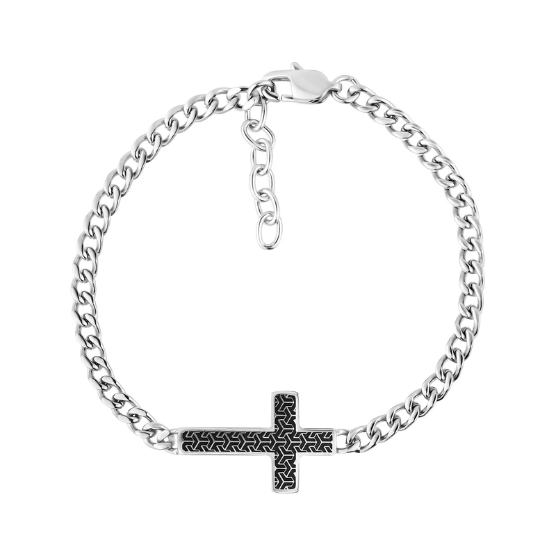 Schwarzes Armband mit Kreuzverzierung