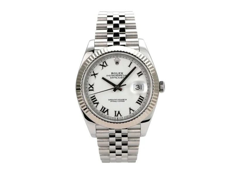 Rolex Datejust 41 Edelstahl Weißgold 126334 Weiß R Jubile-Band