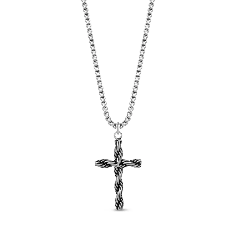 Verdrehtes Seil Kreuz Anhänger