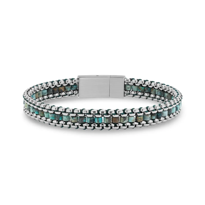 Afrikanisches Türkisarmband mit Kette