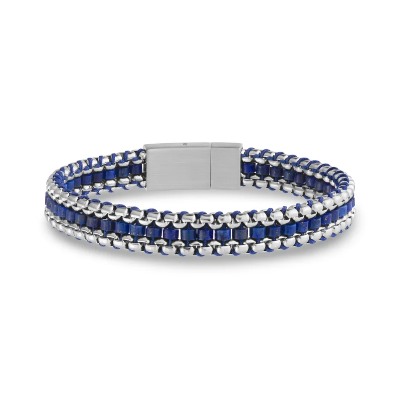 Lapislazuli-Armband mit Kette