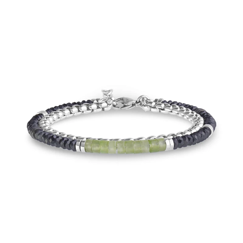Zweireihiges Armband in Cyan