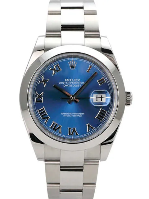 Rolex Datejust 41 Oystersteel 126300 Blau Römisch