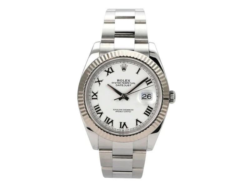 Rolex Datejust 41 Edelstahl Weißgold 126334 Weiß Römisch