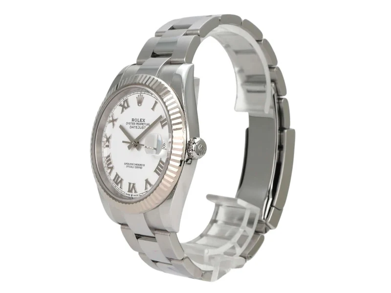 Rolex Datejust 41 Edelstahl Weißgold 126334 Weiß Römisch