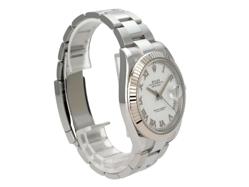 Rolex Datejust 41 Edelstahl Weißgold 126334 Weiß Römisch