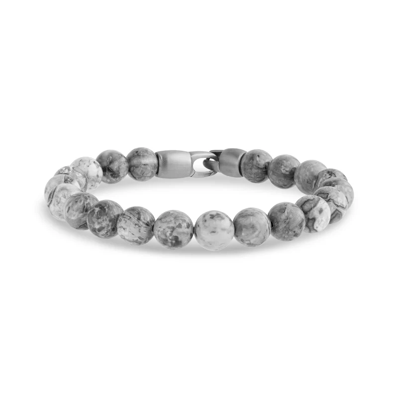Armband aus grauem Jaspis