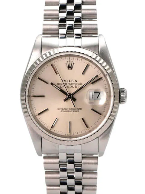 Rolex Datejust 36 Ref. 16234 Silber Jubile-Band
