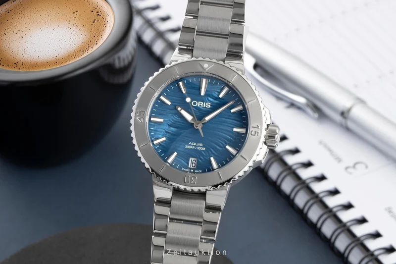 Oris Aquis Date steel automatic women's watch 01 733 7770 4155-07 8 18 05P LP: 2350EUR [2605169]