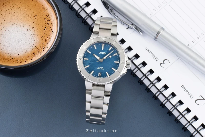 Oris Aquis Date steel automatic women's watch 01 733 7770 4155-07 8 18 05P LP: 2350EUR [2605169]