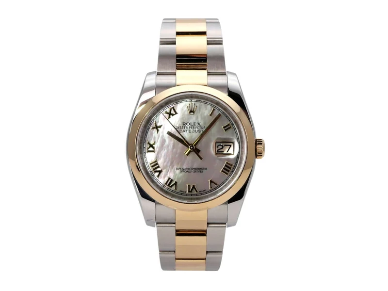 Rolex Datejust 36 Edelstahl Gelbgold 116203 Perlmutt Römisch