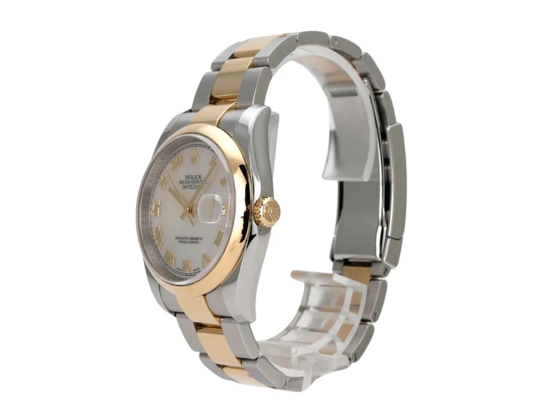 Rolex Datejust 36 Edelstahl Gelbgold 116203 Perlmutt Römisch