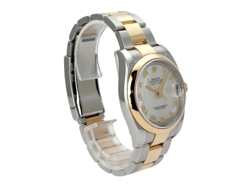 Rolex Datejust 36 Edelstahl Gelbgold 116203 Perlmutt Römisch