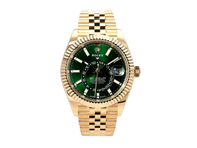 Rolex Sky-Dweller 336938 Gelbgold Grün Jubile-Band