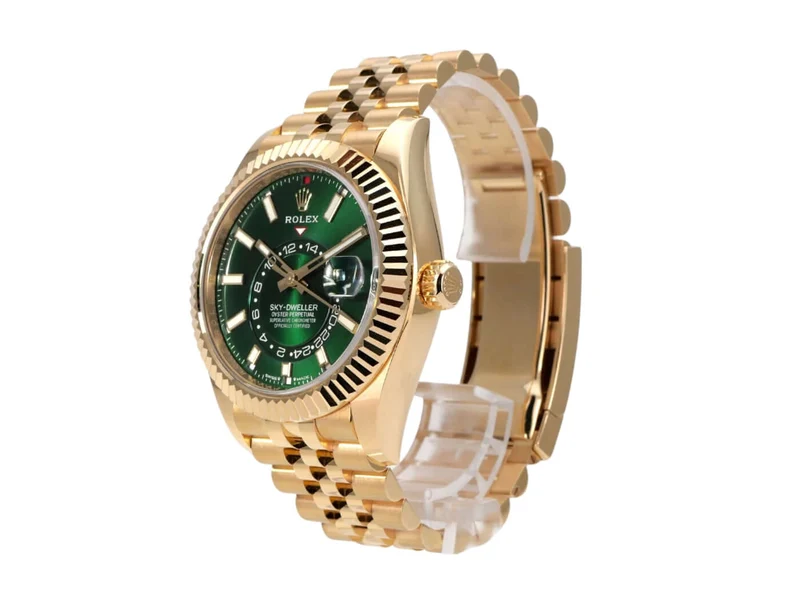 Rolex Sky-Dweller 336938 Gelbgold Grün Jubile-Band