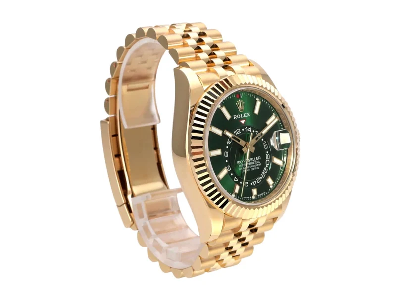 Rolex Sky-Dweller 336938 Gelbgold Grün Jubile-Band