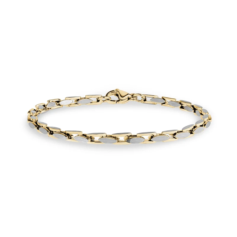 Zweifarbiges mattes ovales Gliederarmband