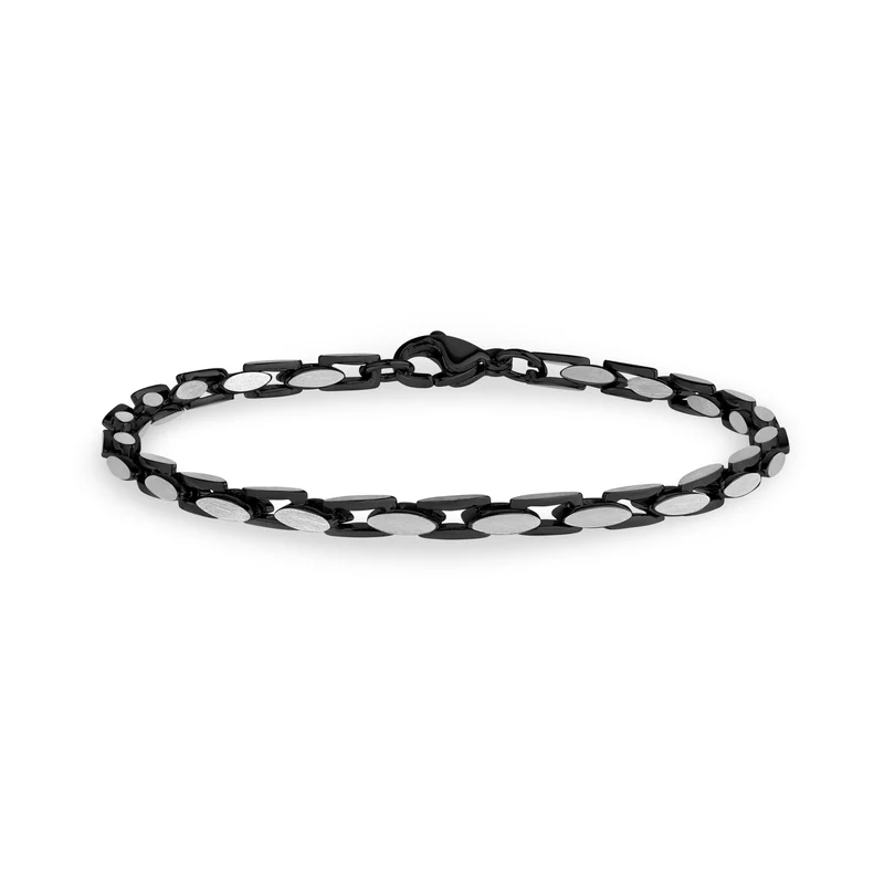Zweifarbiges mattes ovales Gliederarmband
