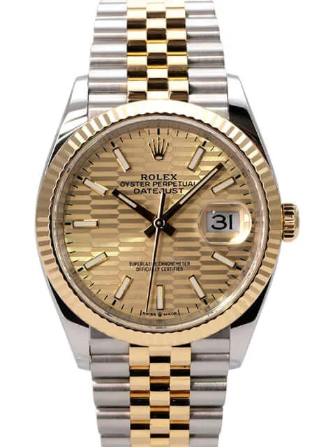 Rolex Datejust 36 126233 Golden Riffel Jubile-Band