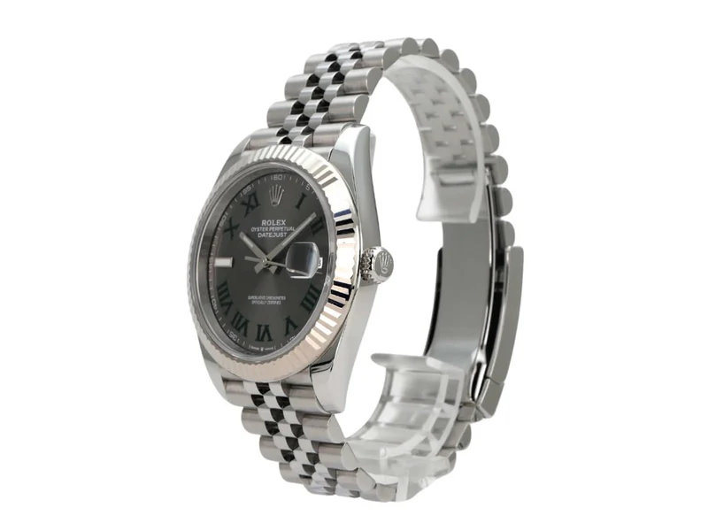Rolex Datejust 41 Edelstahl Weißgold 126334 Rhodium Römisch Jubile-Band