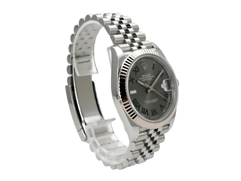 Rolex Datejust 41 Edelstahl Weißgold 126334 Rhodium Römisch Jubile-Band
