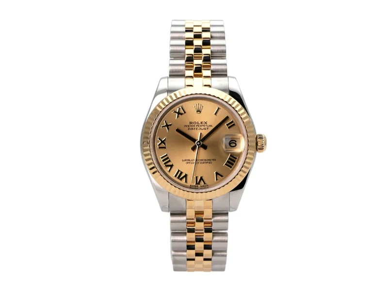 Rolex Datejust 31 Edelstahl Gelbgold 178273 Champagner Römisch Jubile-Band