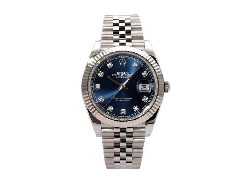 Rolex Datejust 41 Edelstahl Weißgold 126334 Blau Dia Jubile-Band