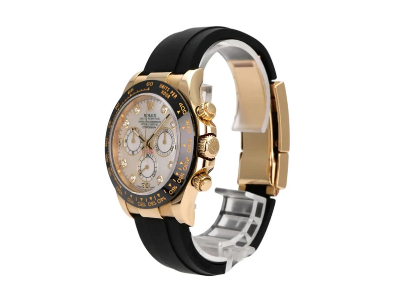 Rolex Daytona 116518LN Gelbgold Oysterflex Perlmutt Diamant