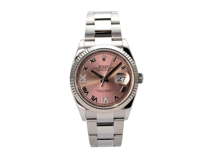 Rolex Datejust 36 Oystersteel Weißgold 126234 Pink Römisch Diamant