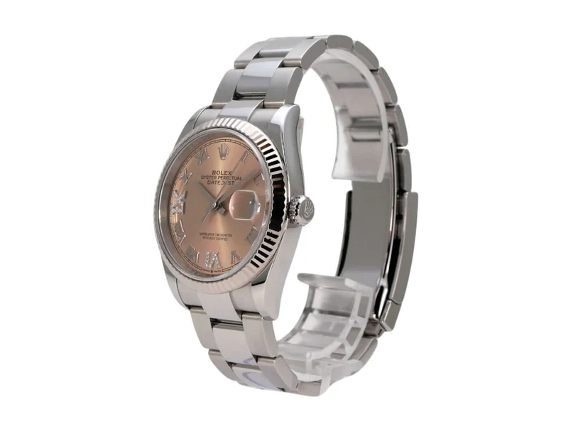 Rolex Datejust 36 Oystersteel Weißgold 126234 Pink Römisch Diamant